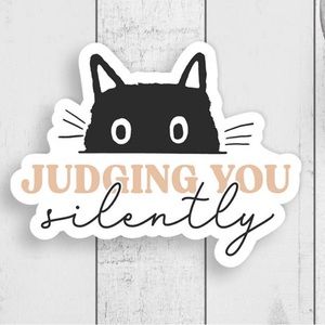NEW Cat Judging You Silently Vinyl Sticker